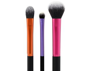 3 Piece Professional Travel Brush Set Fiber Makeup Brush Multi Task Brush