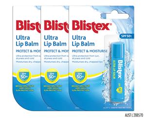 3 x Blistex Ultra Lip Balm SPF50+ 4.25g