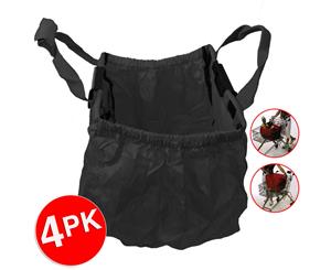 4PK Multi Purpose Clip + Carry Bag for Shopping Trolley Waterproof Compact Black