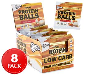 8 x BSc High Protein Balls White Choc Honeycomb70g