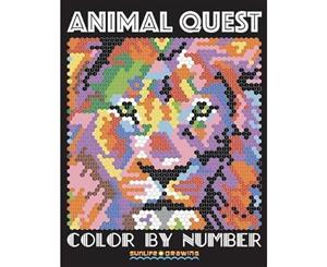 Animal Quest Color by Number  Activity Puzzle Coloring Book for Adults Relaxation & Stress Relief