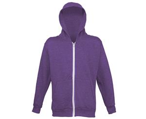 Awdis Childrens Unisex Heather Lightweight Zoodie / Schoolwear / Hooded Sweatshirt / Hoodie (Purple Heather) - RW194