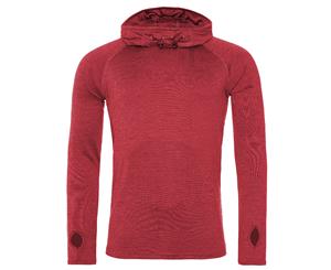 Awdis Just Cool Mens Cowl Neck Long Sleeve Baselayer Top (Red Melange) - RW5358