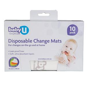 Baby U Disposable Change Mats 10 Pack