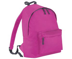 Beechfield Childrens Junior Fashion Backpack Bags / Rucksack / School (Fuchsia/ Graphite Grey) - RW2019