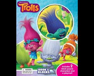 Book and Blocks - Trolls  Includes 2 block puzzle characters and a playmat