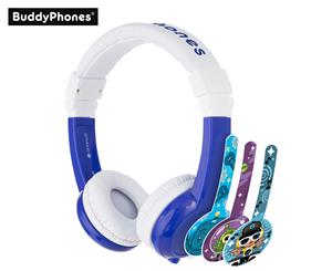 BuddyPhones Explore Kids' Foldable Headphone w/ Mic - Blue