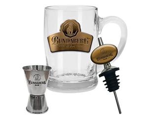 Bundy Bundaberg Rum Rum Glass Stein Double Jigger & Pourer Gift Pack