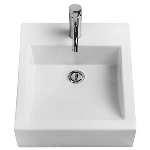 Caroma White Liano Wall Basin With 1 Tap Hole