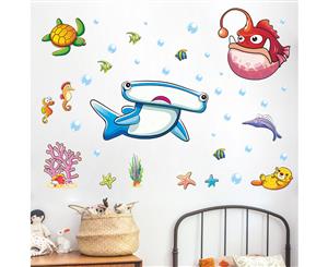 Cartoon Underwater World Wall Stickers Decals (Size120cm x 75cm)