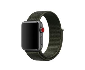 Catzon Watch Band Nylon Sport Loop Fastener Adjustable Closure Wrist Strap iwatch Series 1/2 /3/4 Cargo Khaki