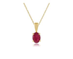 Classic Oval Ruby Pendant in 9ct Yellow Gold