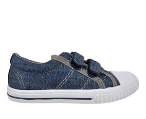 Corey 8Mile Kids Boys Denim Skate Shoe Trainer Anchor Pattern Spendless - Navy