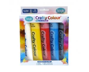 Crafty Colour Acrylics Paint 75ml [5 Pack]