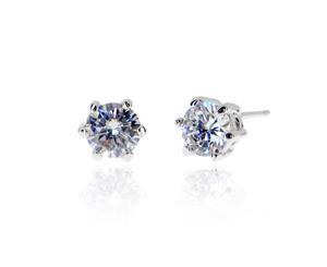 Crystala's Six-prong Sparkler Stud Earrings - 0.5 Carat - White Gold Plated