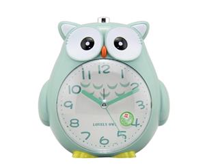 Cute Owl Desk Table Alarm Clock - Green