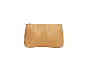 Dilly's Collections Leather Hamsa Design Purse - Metallic Gold