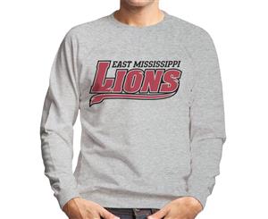 East Mississippi Community College Lions Dark Tail Logo Men's Sweatshirt - Heather Grey