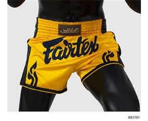 FAIRTEX-Yellow Slim Cut Muay Thai Boxing Shorts Pants (BS1701)