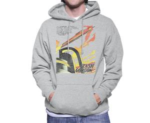 Flash Gordon Distressed Rocket Ship Men's Hooded Sweatshirt - Heather Grey