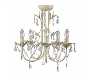 Harmony Leaf Chandelier 5 Light - Cream