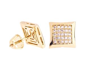 Iced Out Bling Micro Pave Earrings - KITE 10mm gold - Gold