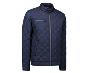 Id Mens Quilted Full Zip Jacket (Navy) - ID420