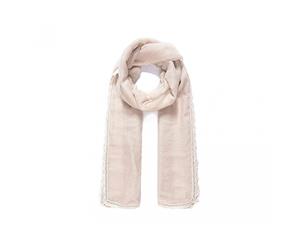 Intrigue Womens/Ladies Lace Trim Scarf (Beige) - JW533