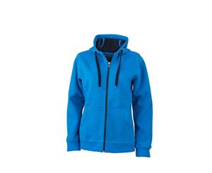 James And Nicholson Womens/Ladies Doubleface Jacket (Azur Blue/Navy) - FU209