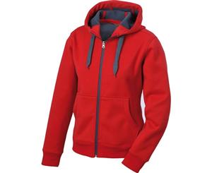 James And Nicholson Womens/Ladies Doubleface Jacket (Red/Carbon Grey) - FU209