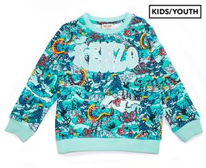 KENZO Boys' Printed Sweatshirt - Lagoon Blue