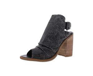 Kelsi Dagger Womens Metro Crackle Leather Open-Toe Heels