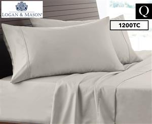 Logan & Mason 1200TC Cotton Rich Queen Bed Sheet Set - Linen