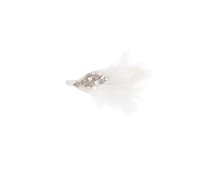 Lovisa Rhodium White Feather Pearl Diamante Clip