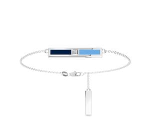 Manchester City FC Diamond Link Bracelet For Women In Sterling Silver Design by BIXLER - Sterling Silver