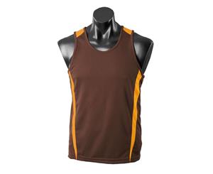 Men's Eureka Singlet - Chocolate/Gold