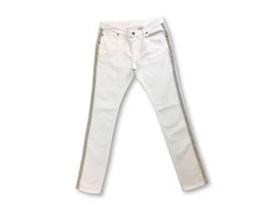 Men's Lords & Fools Kent Denim Jeans In White With Silver Stripes