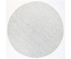 Metro Modern Round White Leather Rug