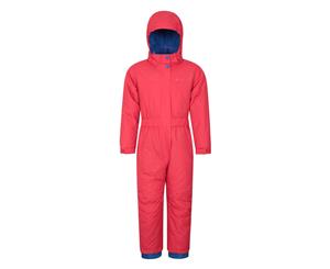 Mountain Warehouse Kids All In One Waterproof Snowsuit Fleece Lined Boys Girls - Red