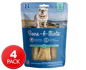 N-Bone Bone-A-Mints Large Dog Dental Bones Mint Flavour 4pk