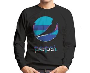 Pepsi Glitch Stacked Logo Men's Sweatshirt - Black