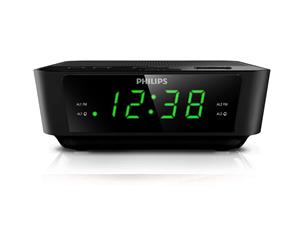 Philips AJ3116/79 24h LED FM Clock Radio w/Digital Turning Dual Alarm & Snooze