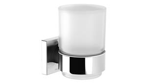 Phoenix Radii Square Plate Toothbrush Tumbler and Holder - Chrome