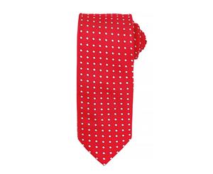 Premier Mens Square Pattern Formal Work Tie (Red) - RW5240