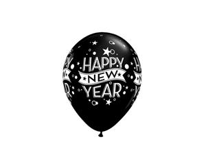 Qualatex Happy New Year Confetti Latex Balloons (Pack Of 25) (Multicoloured) - SG8546