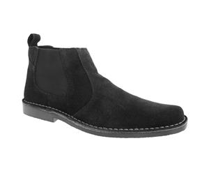 Roamers Mens Real Suede Classic Desert Boots (Black) - DF115