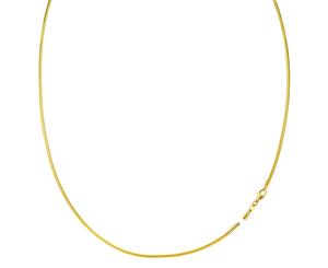 Round Omega Chain Necklace With Screw Off Lock In 14k Yellow Gold Width 1mm - Yellow