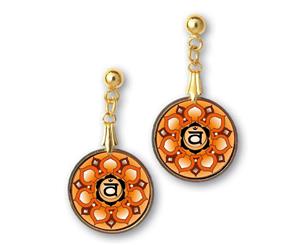 Sacral Chakra Sanskrit Mandala Earrings - Handcrafted - each piece unique