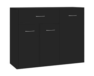 Sideboard High Gloss Black 88x30x70cm Chipboard Storage Chest Cupboard