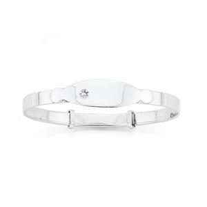 Silver CZ Baby Expander Bangle